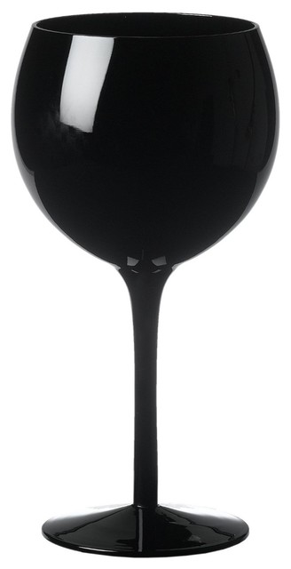 Artland Midnight Black Balloon Wineglass, Set of 4 ...