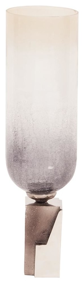 Howard Elliott Ombre Glass Vase on Square Aluminum Base, Large