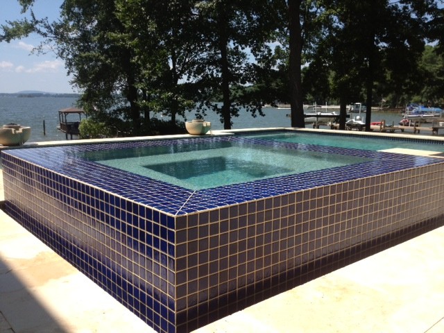Example of a mountain style pool design in Charlotte