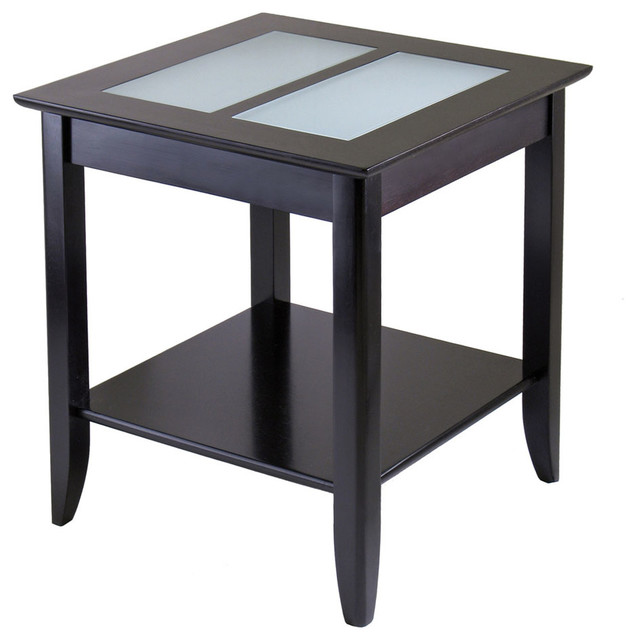Syrah End Table with Frosted Glass