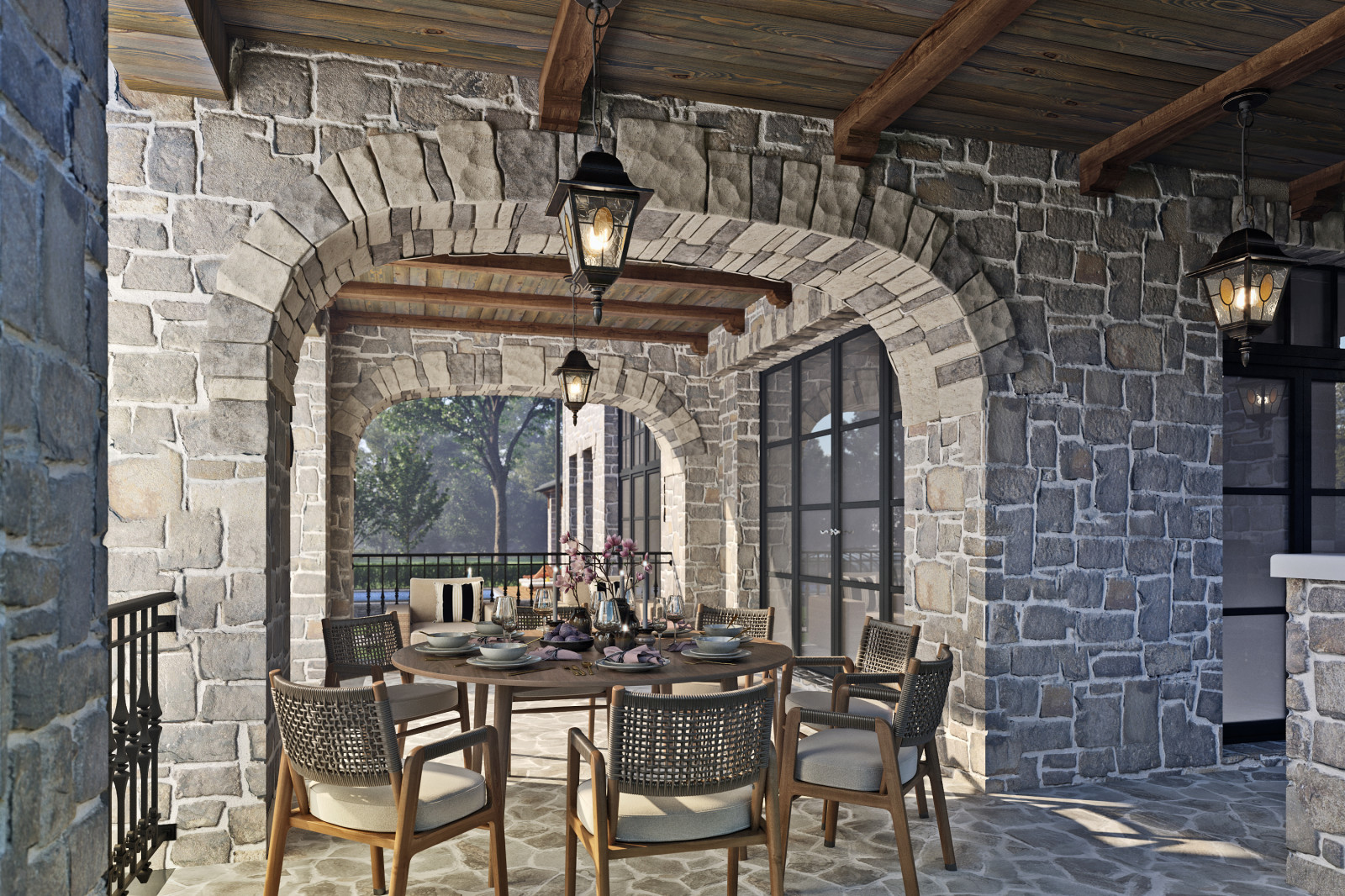 Дом в КП Векшино. Открытая терраса.