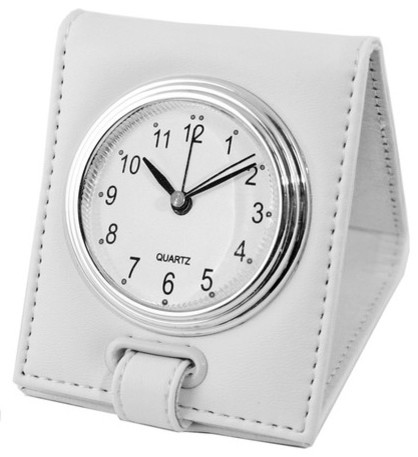 Folding Alarm Clock, White
