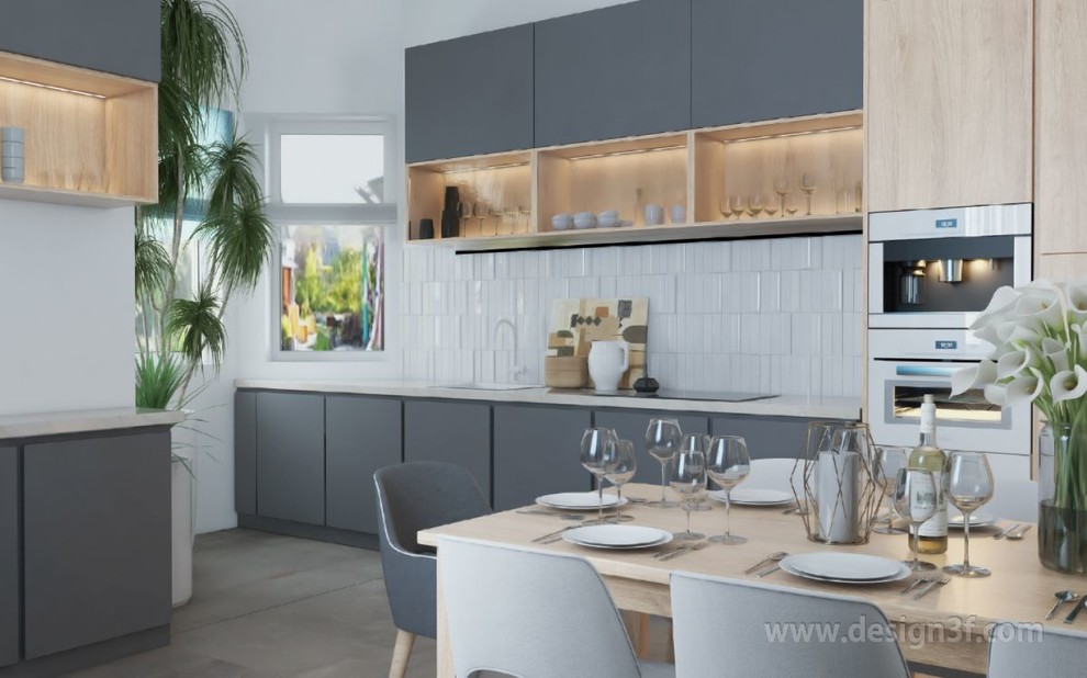 Современная кухня в частном доме