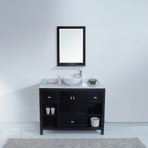 Sienna Single Sink Vanity with Carrera Marble Top