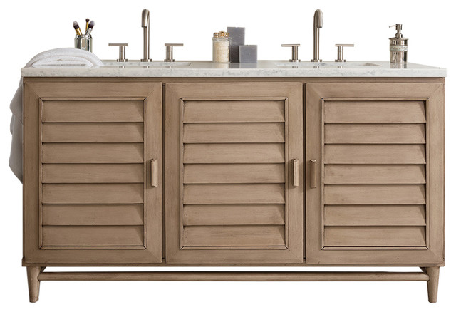 Portland 60 Double Vanity White Washed Walnut Base Cabinet Only Midcentury Bathroom Vanities And Sink Consoles By Lu Kitchen Bath - 72 Bristol Whitewashed Walnut Double Bathroom Vanity Portland 60 Double Vanity White Washed Walnut Base Cabinet Only Midcentury Bathroom Vanities And Sink Consoles By Lu Kitchen Bath - 72 Bristol Whitewashed Walnut Double Bathroom Vanity