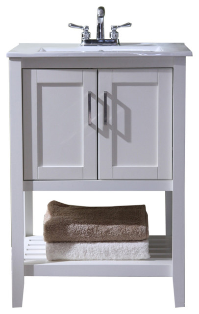 Legion Furniture - Single-Sink Vanity Without Faucet, White, 24" - Bathroom