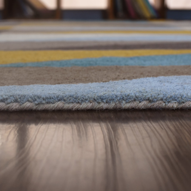 Hand Tufted Wool Area Rug Geometric, [Octagon] 6'x6' - Contemporary ...