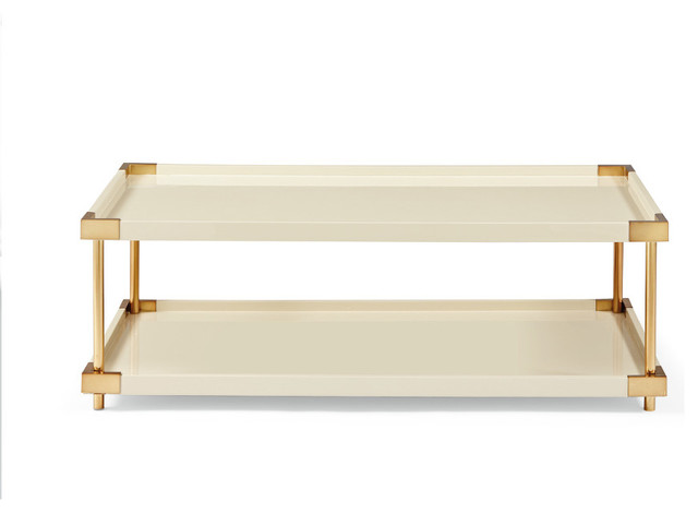 Selma Ivory Lacquered Two Tier Cocktail Table