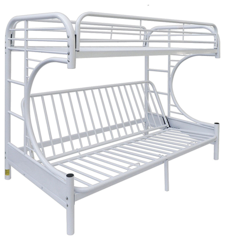 Eclipse Twin/Full/Futon Bunk Bed, White Transitional Bunk Beds by