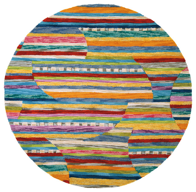 Colorful Jubilee Round Rug Modern, Round Colorful Rugs