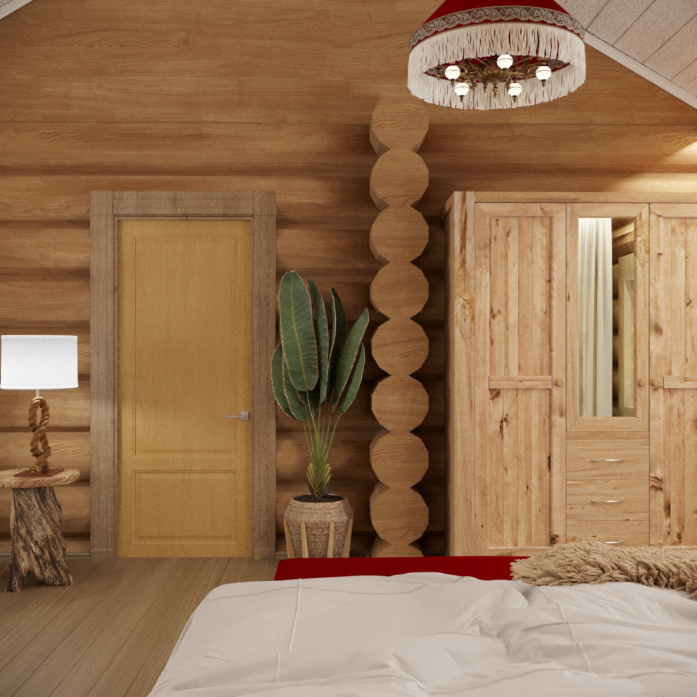 Деревянный дом из дикого бревна