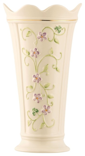 Belleek Irish Flax 9 5 Vase Traditional Vases By Unique Gifts