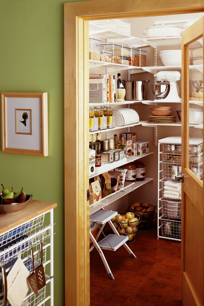 Design ideas for a small transitional kitchen pantry in San Francisco.