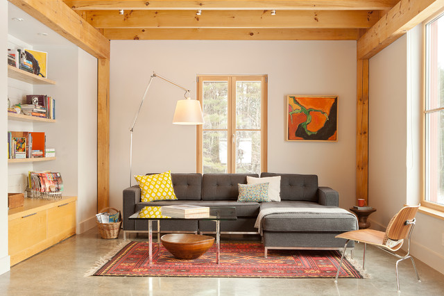 The GO Home Passive House - Contemporary - Living Room - Portland Maine