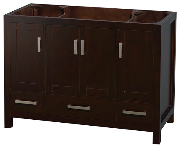 Wyndham Collection 48" Sheffield Espresso Single Vanity, No Countertop