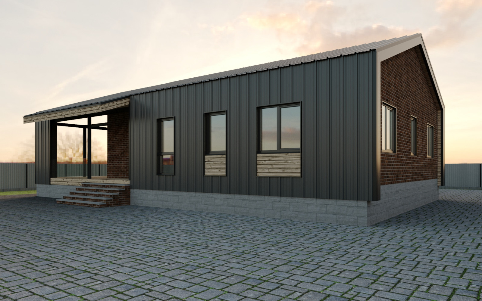 Эскизный проект одноэтажного коттеджа