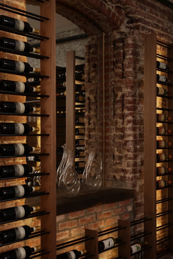 Wine cellar - transitional wine cellar idea