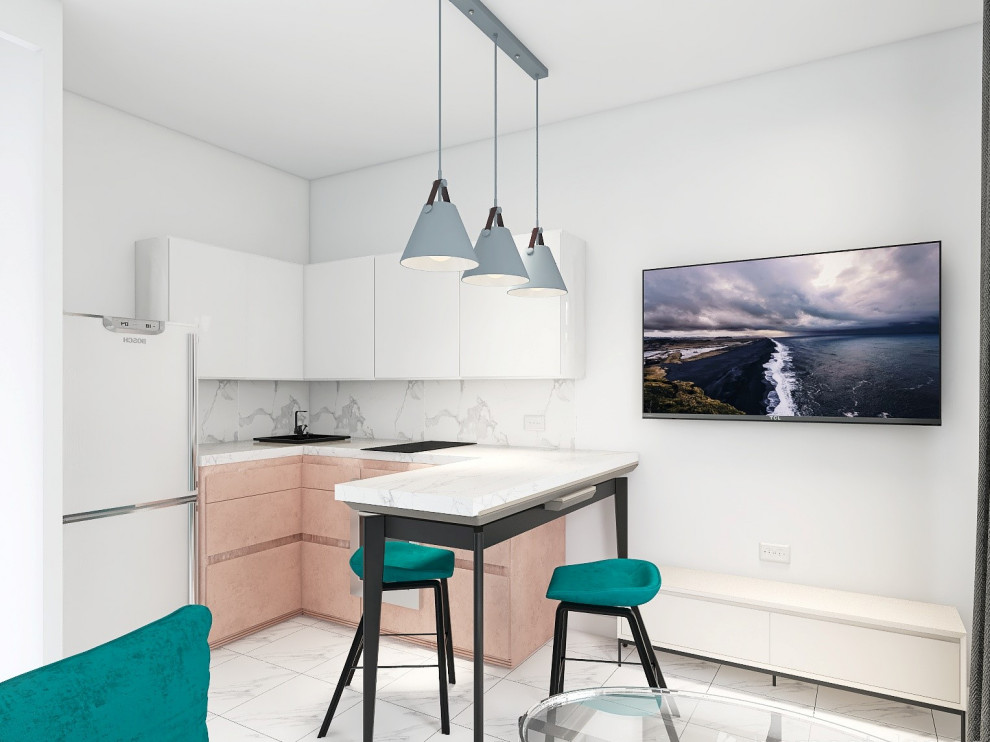 Дизайн-проект квартиры-студии с отдельной спальней (евродвушка)