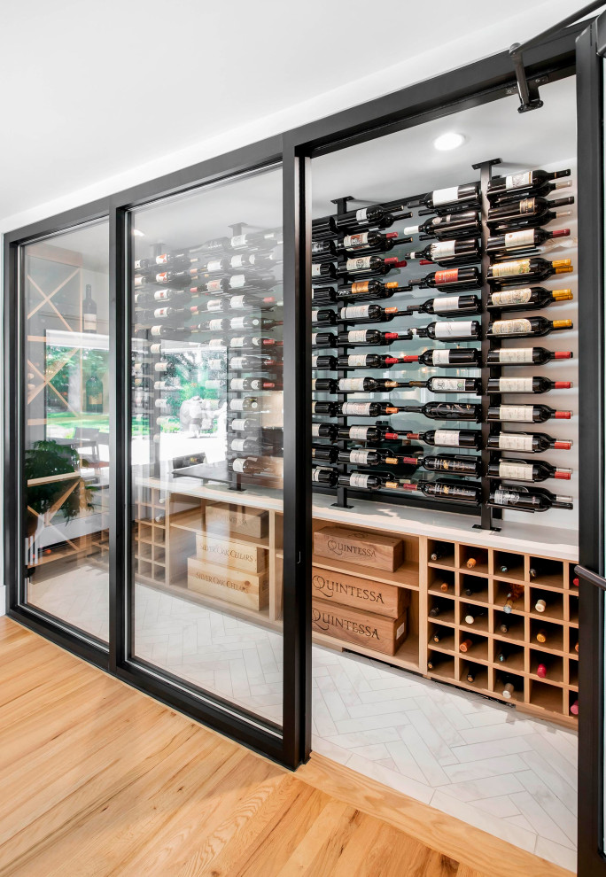 Wine cellar - contemporary wine cellar idea in Denver