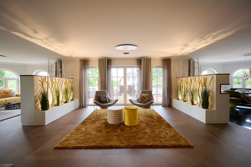 Inspiration for a contemporary living room remodel in Nuremberg