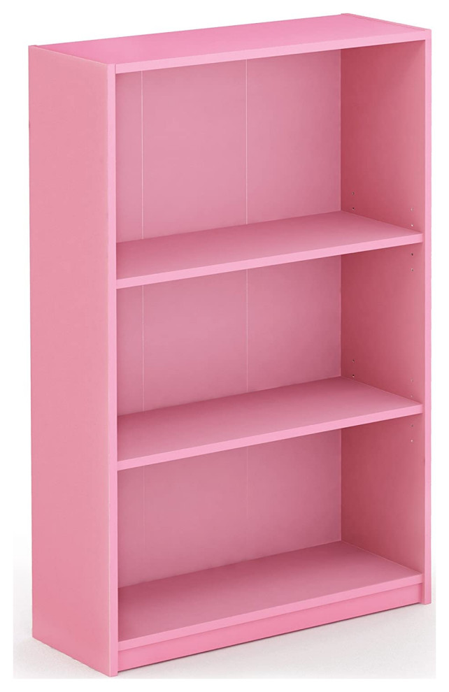 3Tier Adjustable Shelf Bookcase, Pink Contemporary Bookcases by Imtinanz, LLC Houzz