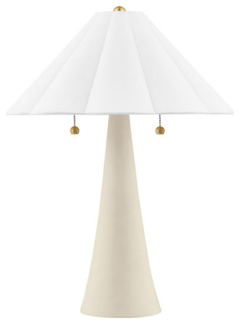 Alana 2 Light Table Lamp, Aged Brass/Ceramic Antique Ivory