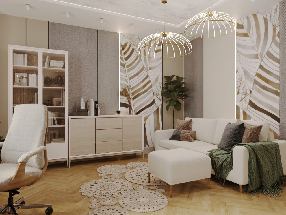 Гостинная с листьями