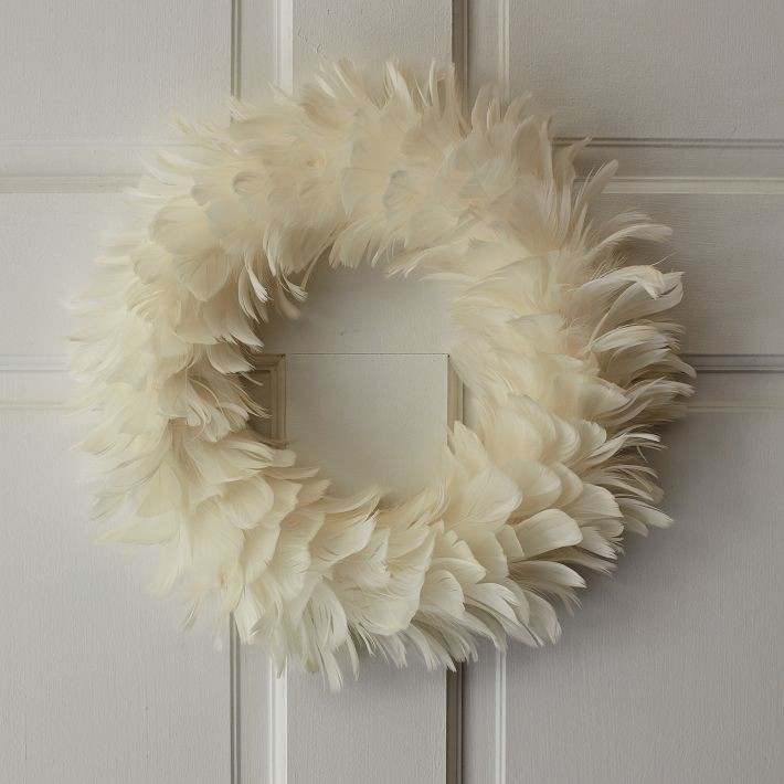 Feather Wreath, White