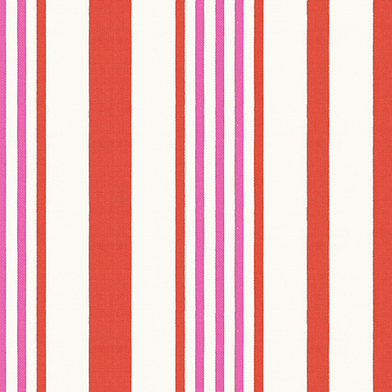 Pink, Orange & White Stripe Outdoor Fabric