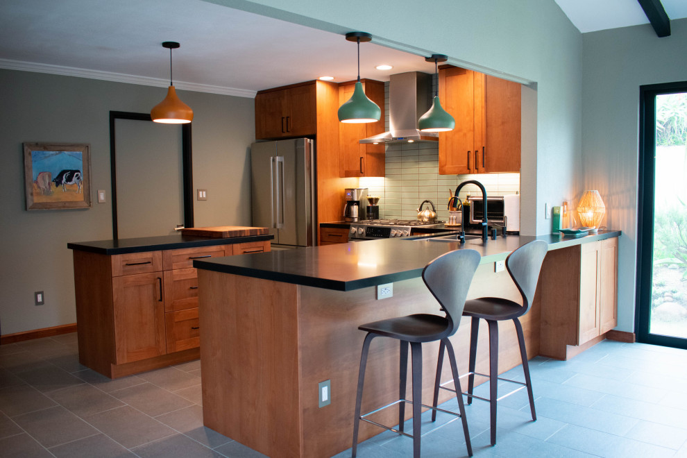 Example of a transitional kitchen design in San Diego
