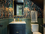 Rustic Powder Room by Owners Choice Construction