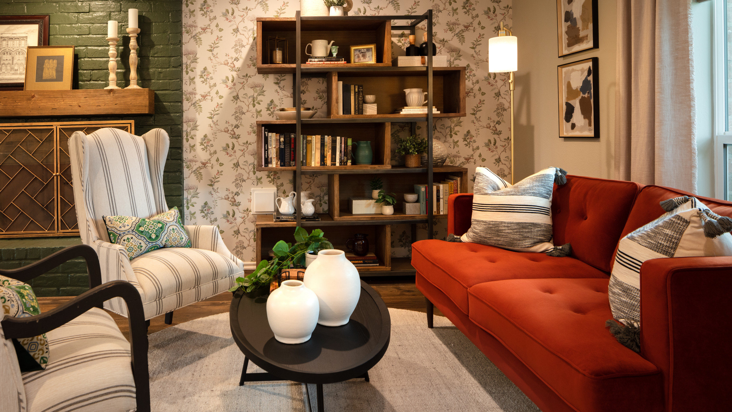 Modern Eclectic Living Room and Entry