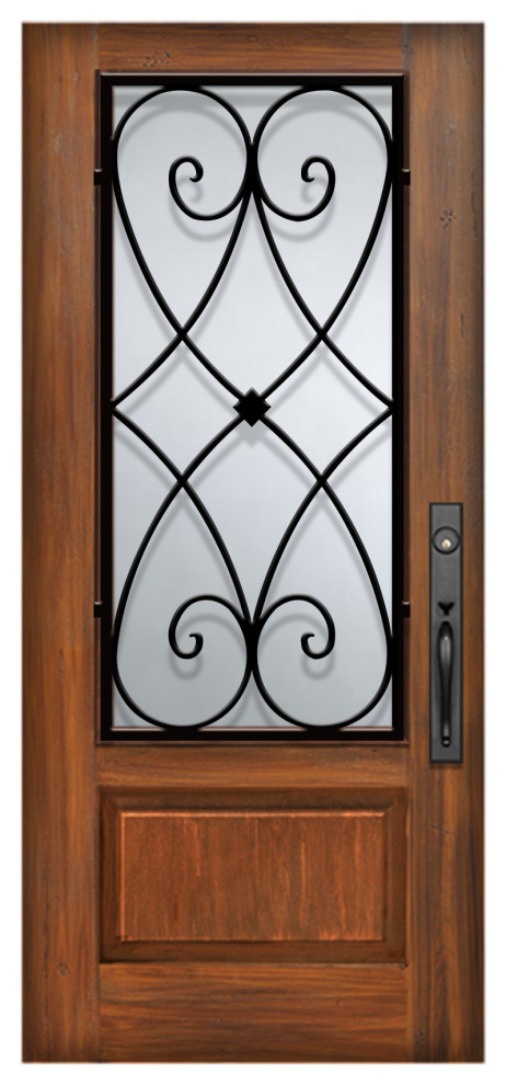 Charleston Fiberglass Door, Clear Glass, Left Hand Inswing