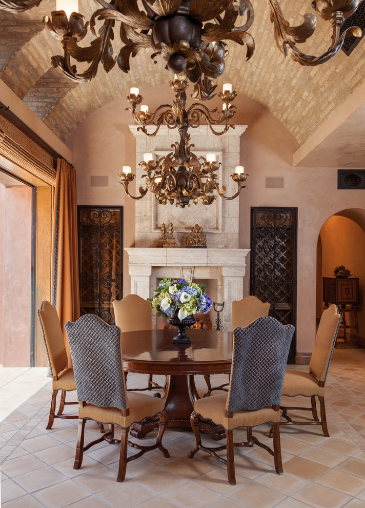 This is an example of a mediterranean dining room in Orange County.