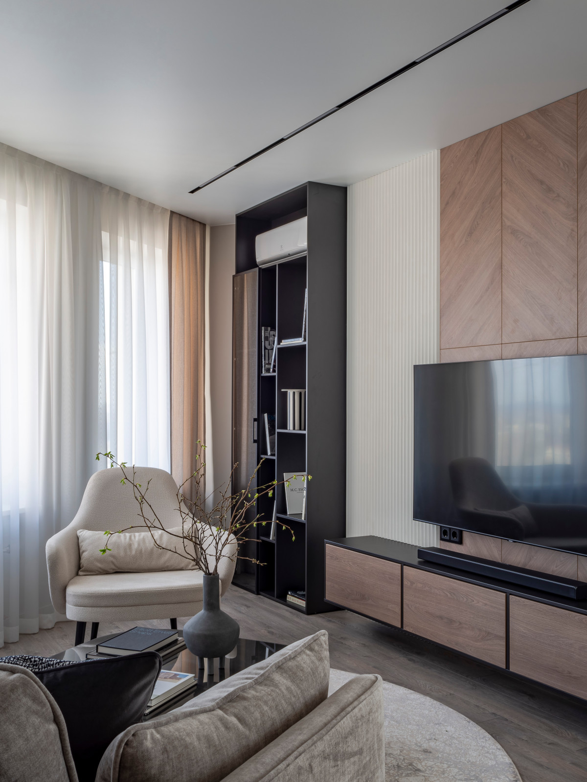 Серо-бежевый минимализм в ЖК Пушкин