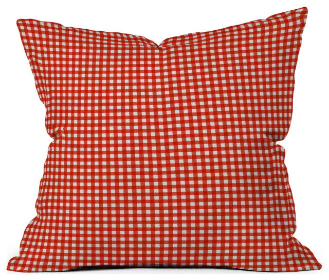 Alison Janssen NMCH Red Gingham Outdoor Throw Pillow