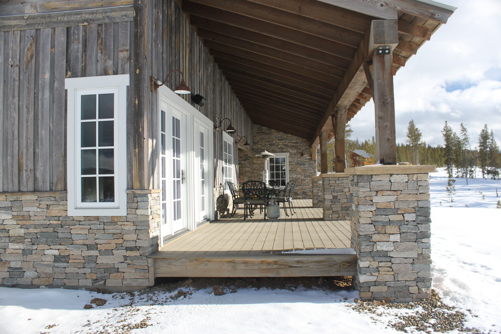 This is an example of a country exterior in Denver with stone veneer.