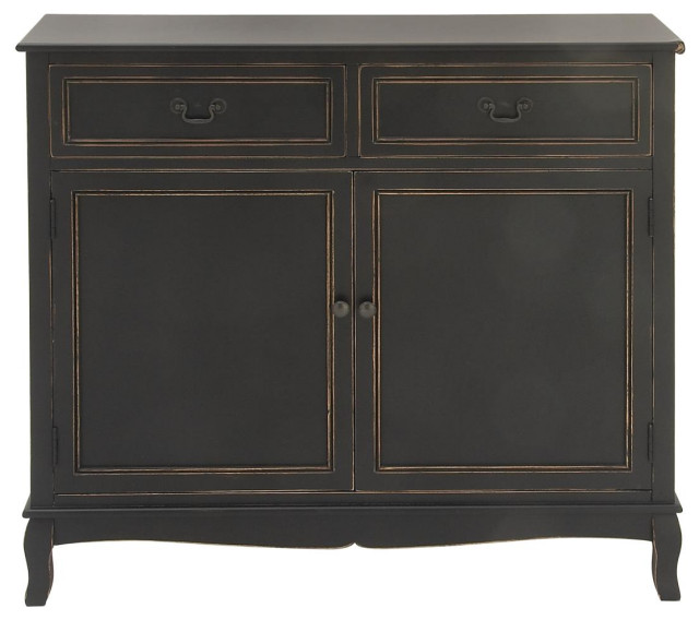 Zimlay Antique Black Wood Storage 96371 Traditional Accent