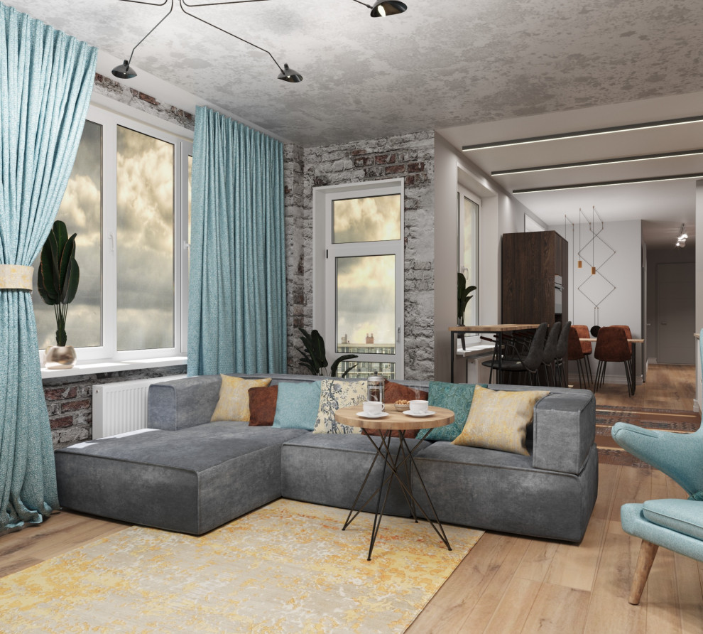 Кухня-гостиная в стиле лофт