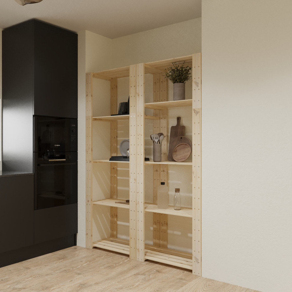 Стеллаж деревянный БОР 2 / Стеллажная система в