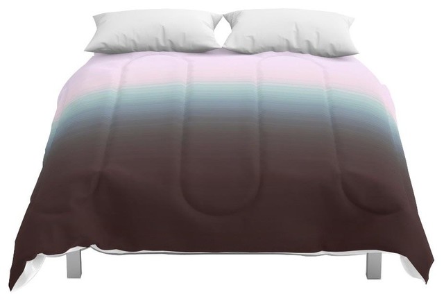 Society6 Gray Steel Blue Ombre Comforter Contemporary