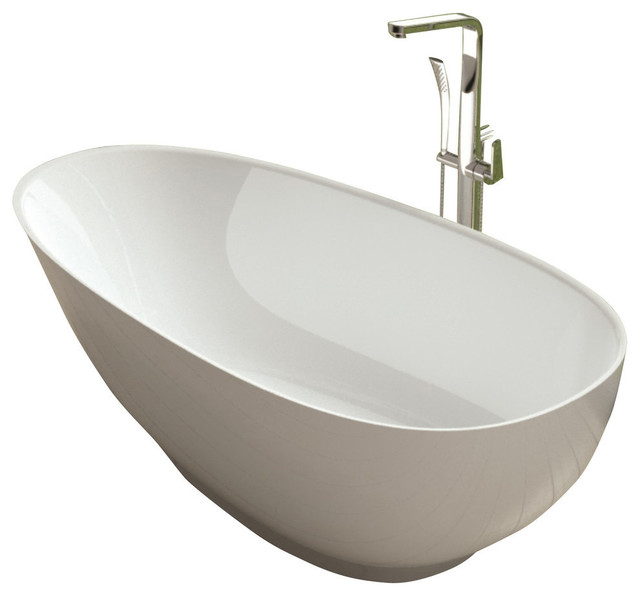 Adm Round Freestanding Bathtub White 63 Contemporary Bathtubs Adm Small Low Height Freestanding Bathtub Matte White 63