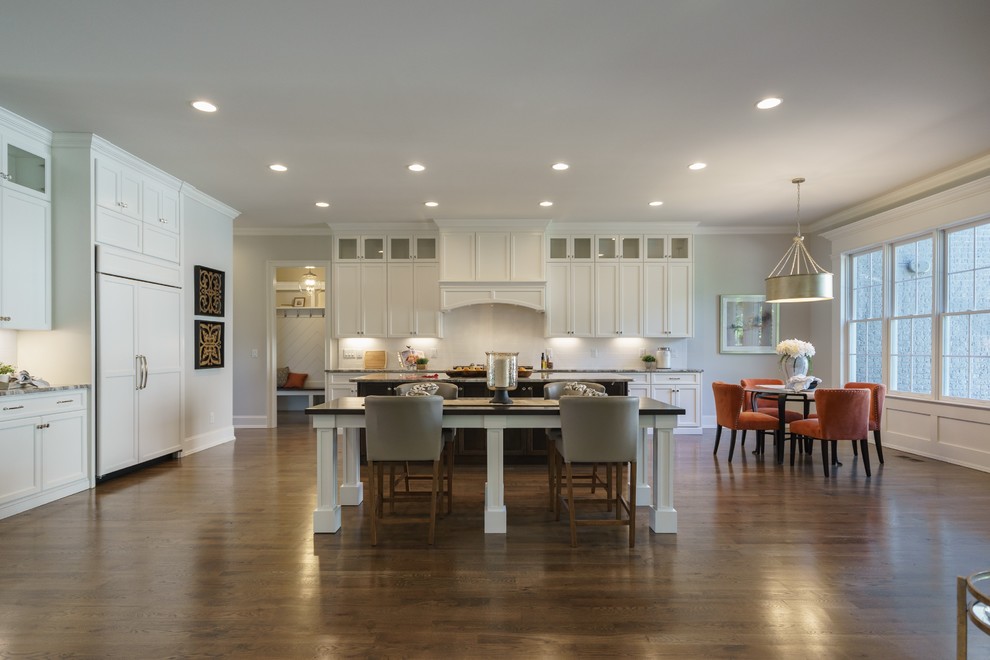Home design - large transitional home design idea in Raleigh