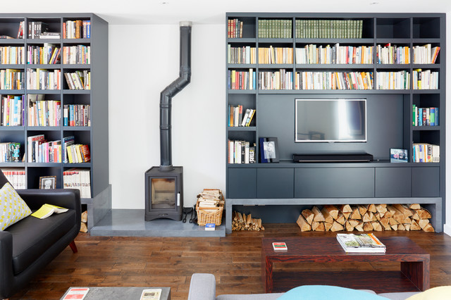 Family Room Built-In - Installing The Top or Header  Built in wall  shelves, Bookshelves diy, Built in shelves living room