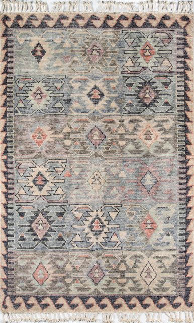 Nomad NOM-1 Hand-Knotted Blue Area Rug 2'x3'