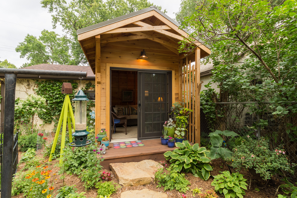 Photo of a transitional detached shed and granny flat in Minneapolis.
