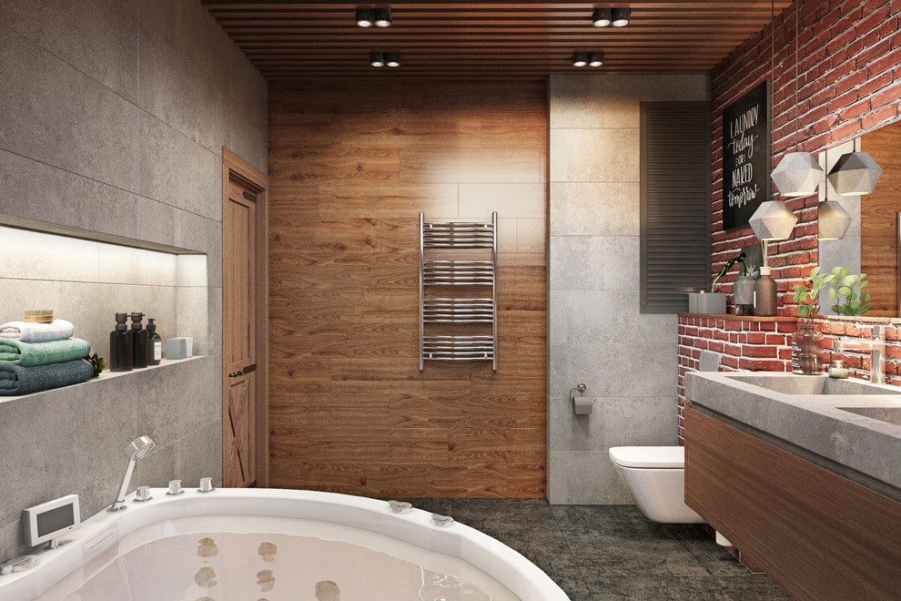 Санузел в стиле Лофт