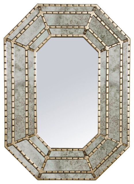 Ross Hollywood Regency Octagonal Silver Wall Mirror