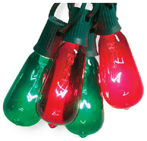 Sylvania V51597 Christmas Elongated Gl St40 Edison 10 Light Set Sylvania V51597 Christmas Elongated Gl St40 Edison 10 Light Set Green Red Contemporary Holiday Lighting By Toolbox Supply