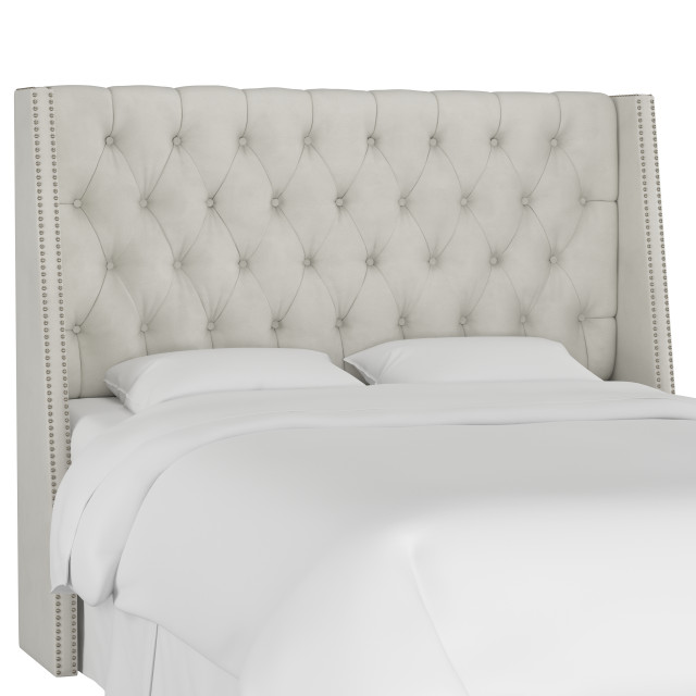 Williams Nail On Wingback Headboard, Knap Queen Bed With Tufted Wing Headboard